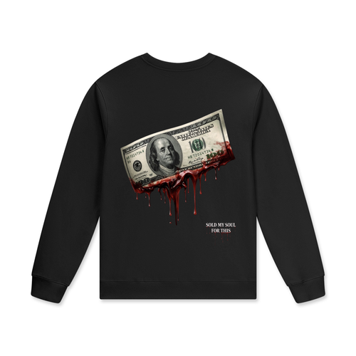 MoneyAddict Unisex Black Cotton Pullover