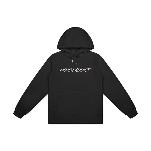 MoneyAddict Black Cotton Hoodie
