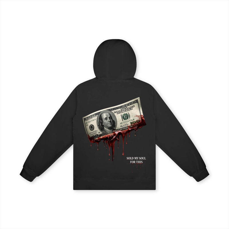 MoneyAddict Black Cotton Hoodie