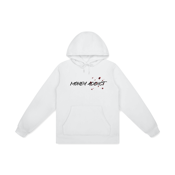 MoneyAddict White Cotton Hoodie