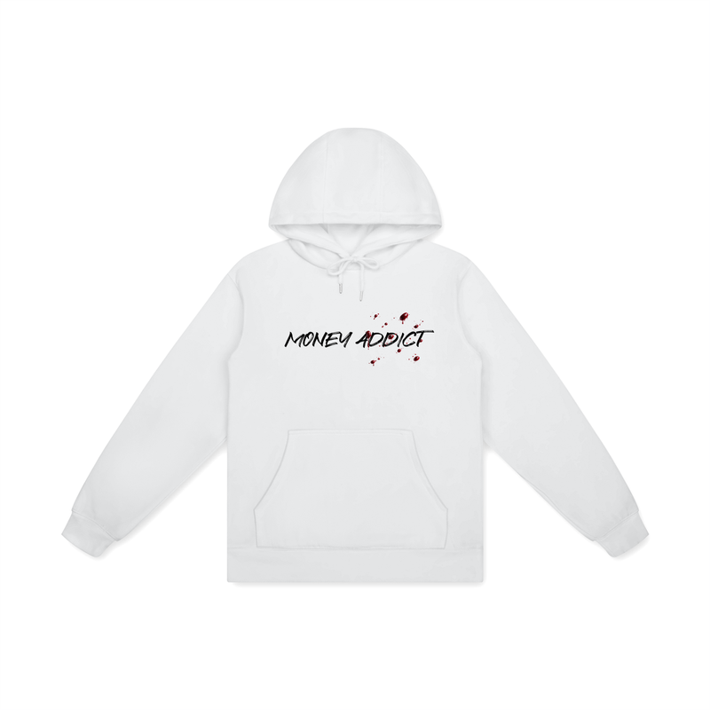 MoneyAddict White Cotton Hoodie